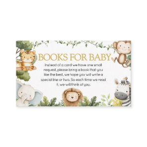 It's a Boy Jungle Safari Animal Books for Baby Enclosure Card