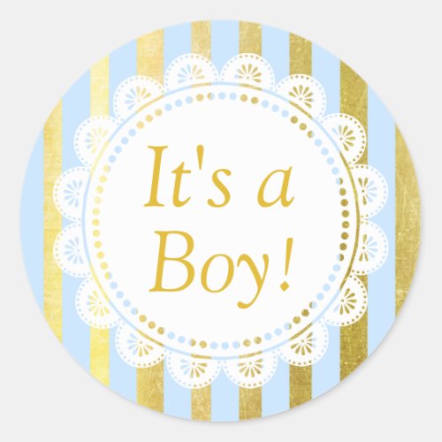 Its a Boyl Blue and Gold Baby Sticker