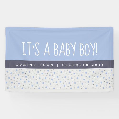 Its a Boy Light Blue Baby Gender Reveal  Banner