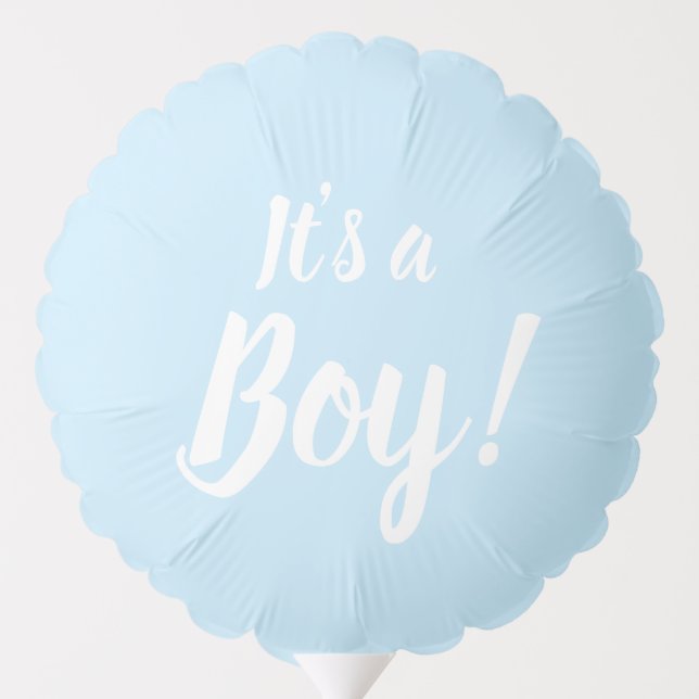 It's a Boy light blue baby shower gender reveal Balloon (Back)