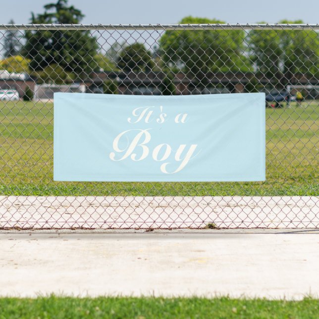 It's a Boy, light blue baby shower, gender reveal Banner (Insitu)
