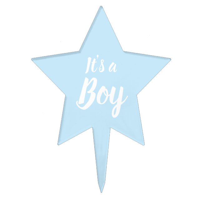 It's a Boy, light blue baby shower, gender reveal Cake Topper (Front)