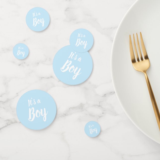 It's a Boy light blue baby shower gender reveal Confetti (Group)