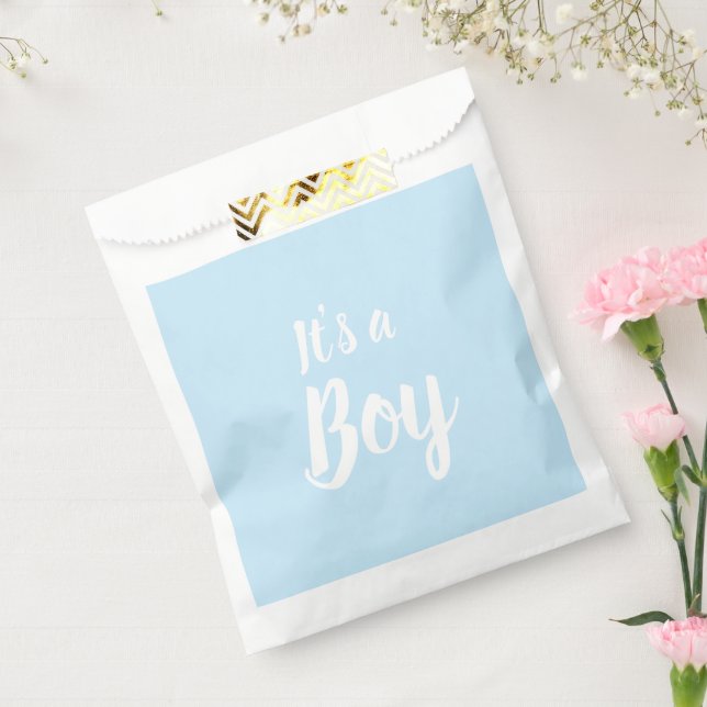 It's a Boy, light blue baby shower, gender reveal Favor Bag (Sealed)
