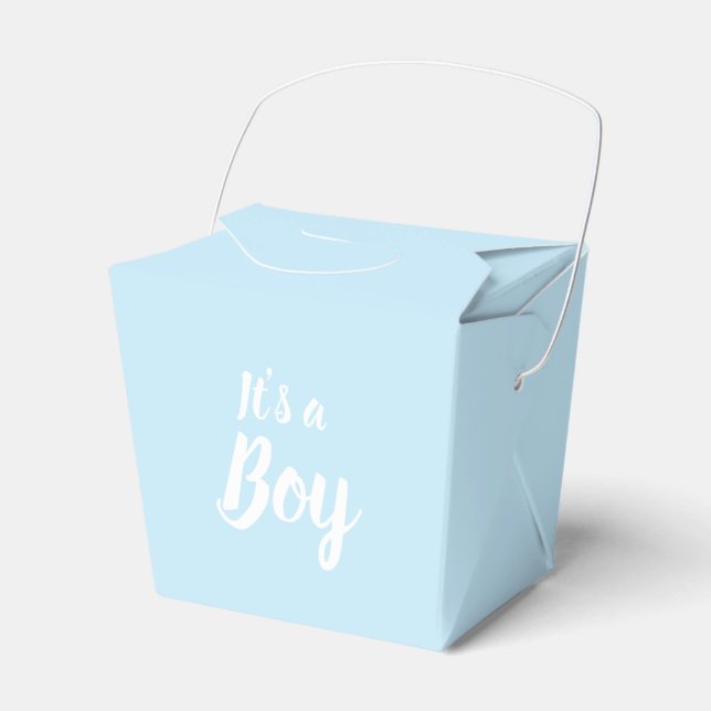 It's a Boy, light blue baby shower, gender reveal Favor Boxes (Front Side)