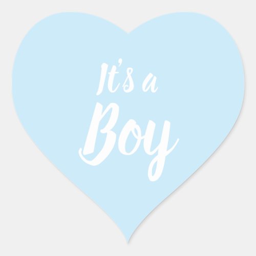 Its a Boy light blue baby shower gender reveal Heart Sticker