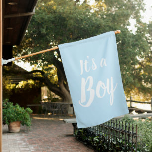 It's a Boy light blue baby shower gender reveal House Flag