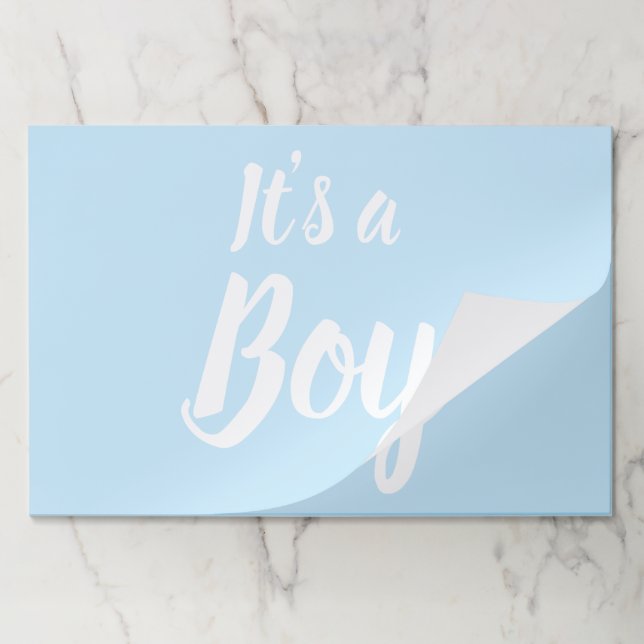 It's a Boy, light blue baby shower, gender reveal Paper Pad (Folded)