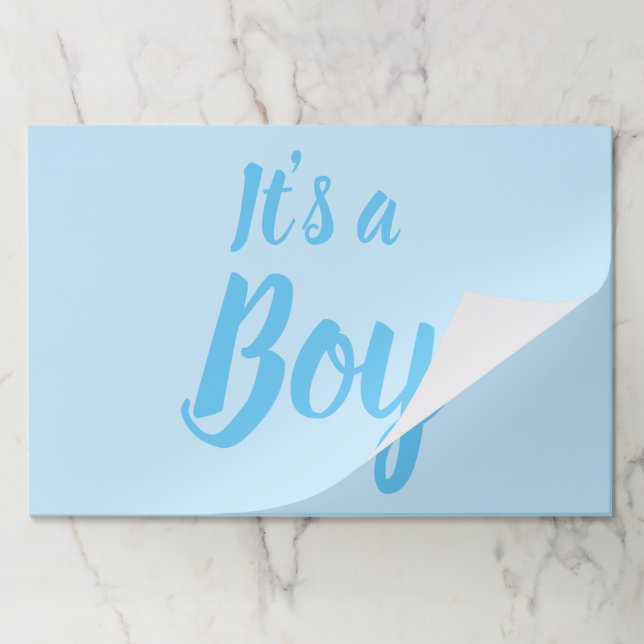 It's a Boy, Light blue baby shower gender reveal Paper Pad (Folded)