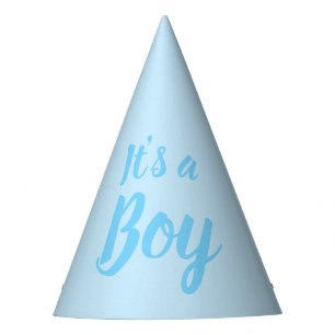 It's a Boy, light blue baby shower, gender reveal Party Hat