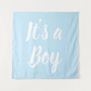 It's a Boy, light blue baby shower, gender reveal Tapestry