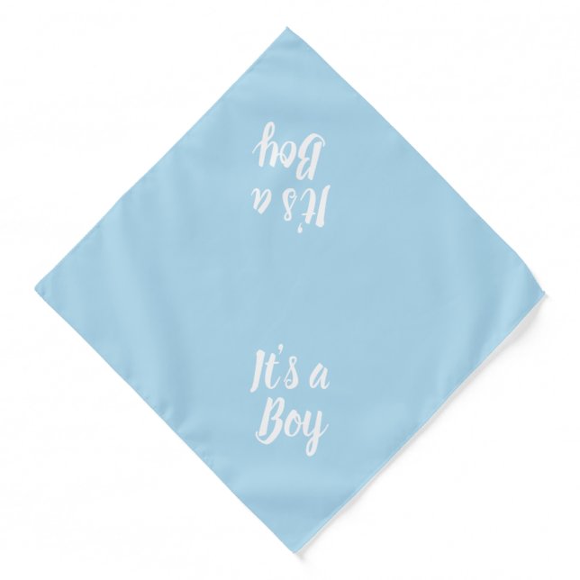 It's a Boy light blue script gender reveal dog Bandana (Front)