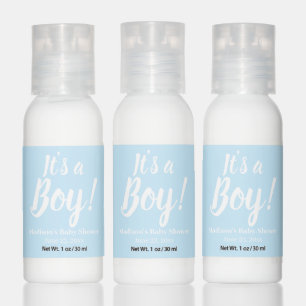 It's a Boy, light blue white baby shower favors Hand Lotion