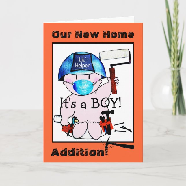 It's a Boy! Lil' Carpenter Announcement (Front)