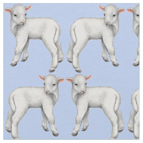 Its a Boy Little Baby Lamb Fabric