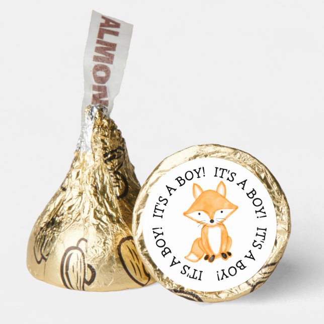 It's a Boy|  Little Fox, Woodland Baby Shower Hershey®'s Kisses® (Front)
