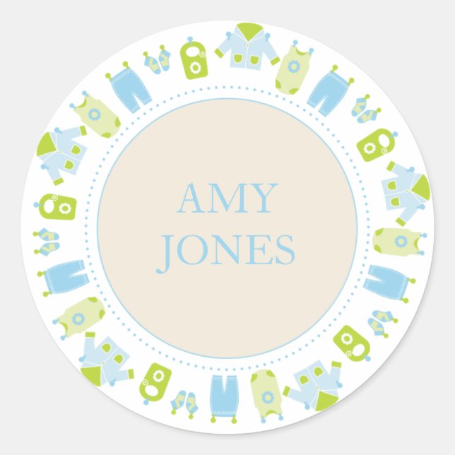 {it's a boy!} little laundry baby shower sticker (Front)