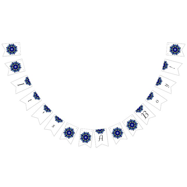 It's a Boy! Mandala in dark blue Bunting Flags (All)