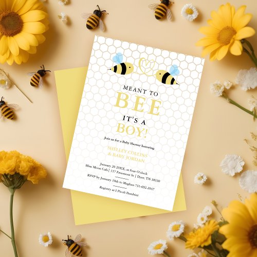 Its a Boy Meant To Bee Quote Funny 2 Bees In Love Announcement