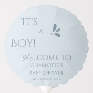 It's A Boy! Minimalism Pastel Blue Baby Shower Balloon