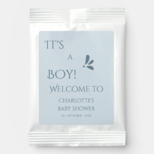It's A Boy! Minimalism Pastel Blue Baby Shower Hot Chocolate Drink Mix