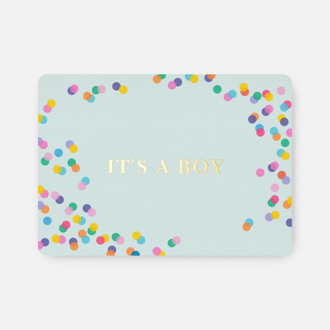 It's a Boy Mint Green Baby Shower Confetti Gold Foil Invitation (Creator Uploaded)