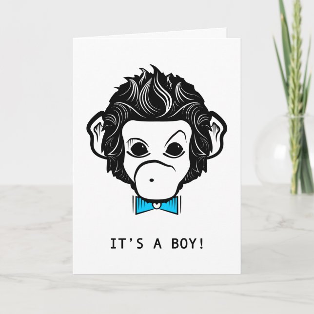it's a boy! mister monkey announcement (Front)