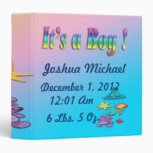 Its A Boy _  Mobile Keepsake Baby Book Binder