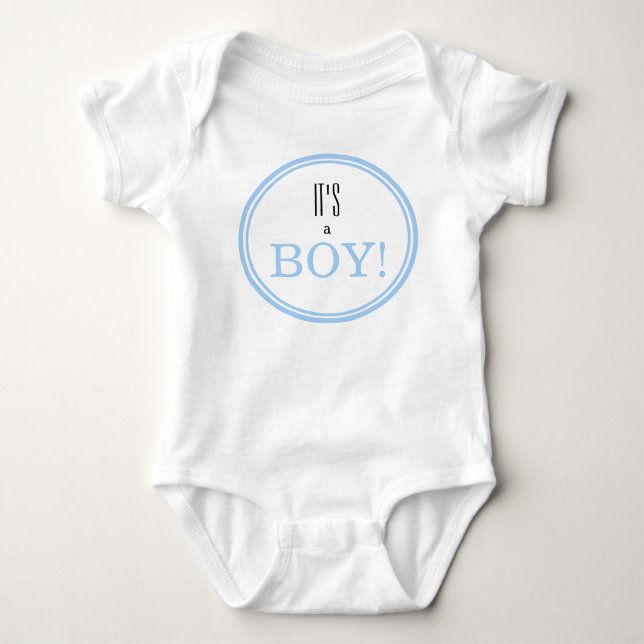 It's a Boy! Modern Blue Baby Gender Reveal  Baby Bodysuit (Front)