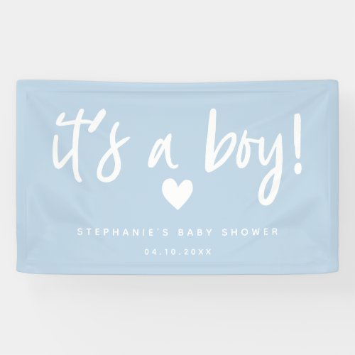 its a boy modern blue baby shower banner