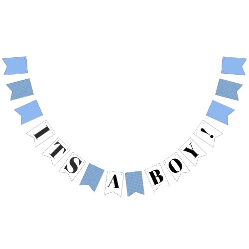 Its a Boy Modern Blue Baby Shower Bunting Flags