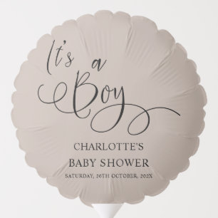 It's a Boy! Modern Minimal Calligraphy Baby Shower Balloon