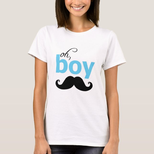 It's a Boy Mustache Baby Shower Maternity T Shirt (Front)