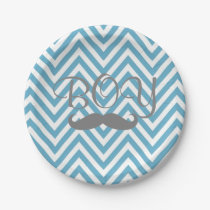 It's a Boy Mustache Theme Baby Shower Paper Plates