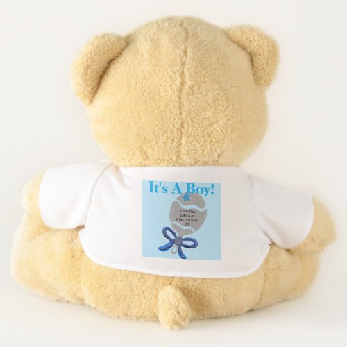 Its a Boy Name Birth Stats Large Teddy Bear