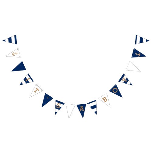 Its a Boy  Nautical Baby Shower Bunting Flags