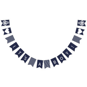 Its A Boy Navy Nautical Bunting Bunting Flags