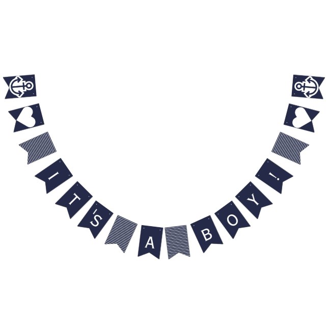 Its A Boy  Navy Nautical Bunting Bunting Flags (All)