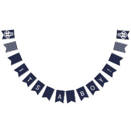 Its A Boy  Navy Nautical Bunting Bunting Flags