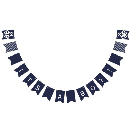 Its A Boy  Navy Nautical Bunting Bunting Flags