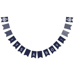 Its A Boy Navy Nautical Bunting Bunting Flags