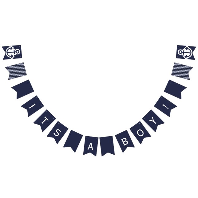 Its A Boy  Navy Nautical Bunting Flags (All)