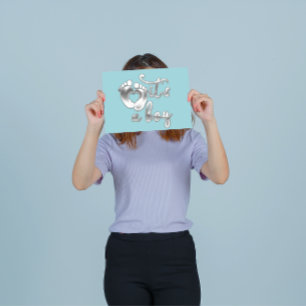 It's A Boy New Baby Shower Blue Silver Invitation