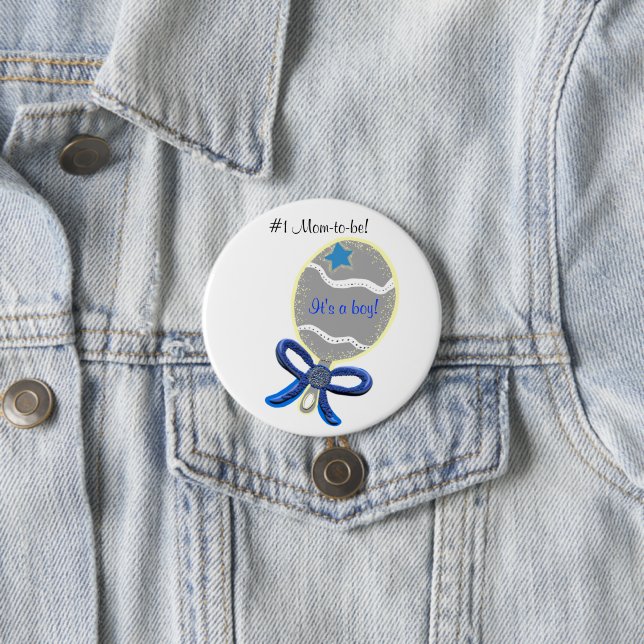 It's a Boy New Mom-to-be Baby Shower Button (In Situ)
