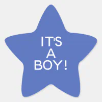 Cute Its a Boy Blue Baby Announcement Stickers, Zazzle