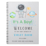 It&#39;s A Boy Outer Space Boy Baby Shower Guestbook Notebook at Zazzle