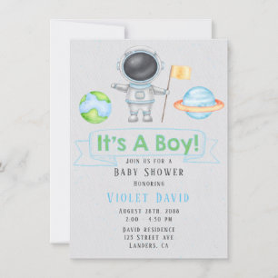 It's a Boy Outer Space Boy Baby Shower Invitation