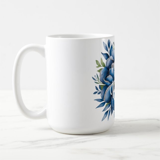 It's a Boy! Pacifier & Peonies Baby Shower Gift Coffee Mug (Left)