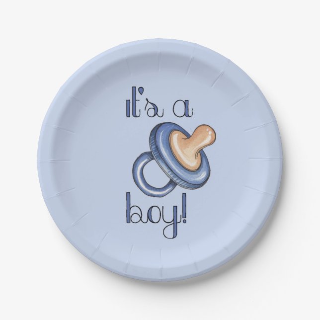 It's a Boy Paper Plates (Front)