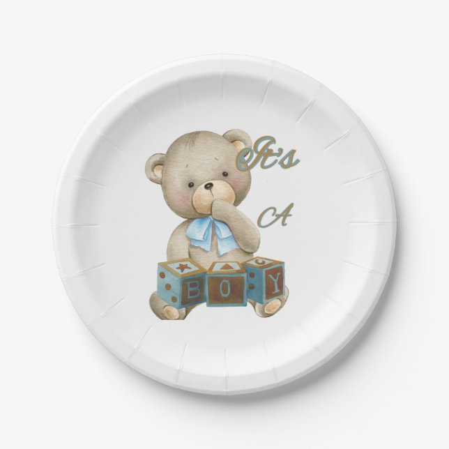 It's A Boy Paper Plates (Front)